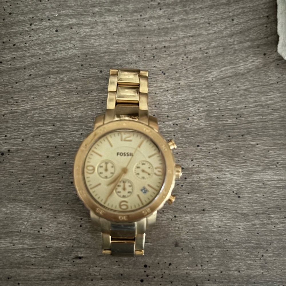 Fossil Gold Chronograph Watch